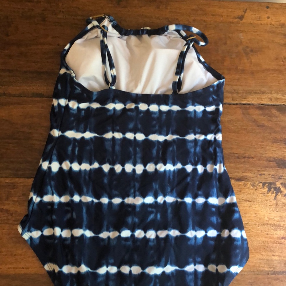 Michael Kors navy/white piece bathing suit - Picture 2 of 3
